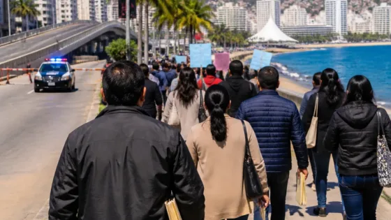 Trabajadores del Poder Judicial mantienen paro y marchan en Chilpancingo por falta de respuesta