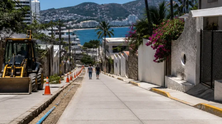 Rehabilitan la calle Castillo Bretón en Costa Azul; obras incluyen drenaje y pavimento hidráulico