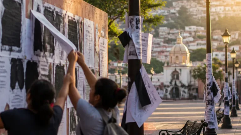 Colectivos denuncian que carteles de personas desaparecidas en Chilpancingo han sido tapados y arrancados