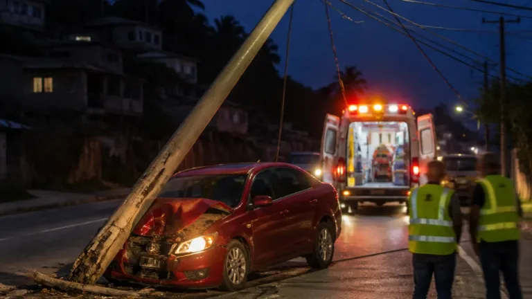Accidente en la carretera a Lázaro Cárdenas deja una mujer muerta y deja sin luz a comunidades de Zihuatanejo