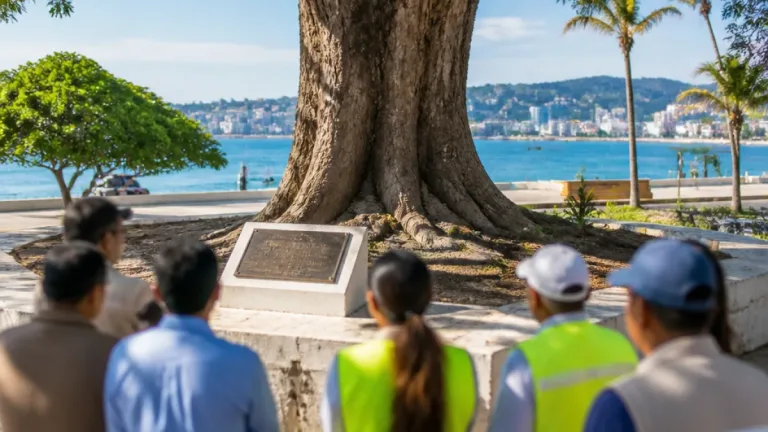 Develan placa “Ceiba Resiliente” en Acapulco a tres años del huracán Otis