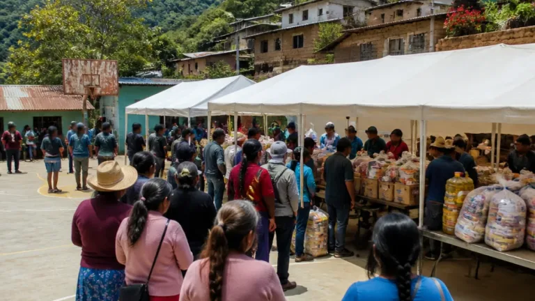 Más de mil personas reciben apoyos del Tianguis del Bienestar en Mexcaltepec, Chilapa